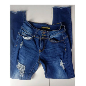 Emme Jordan Denim Women's Destroyed Jeans 5 blue